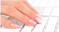 image female hand on keyboard